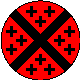 Echt (oud), Rood met zwart kruis over hele cap en kleine zwarte kruizen